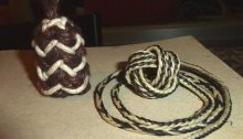 Dominic's pineapple knot and fingerloop braid in waxed cotton